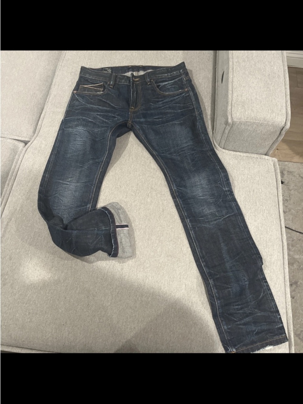 Cult of Individuality Dark Blue Japanese Selvedge Redline Straight Denim